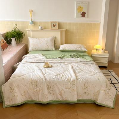 Blumenmuster Sommer Kühlende Decke Leichtes Polyester Maschinenwaschbar Dünne Steppdecke Einzelbett Haus Schlafzimmer Steppdecke