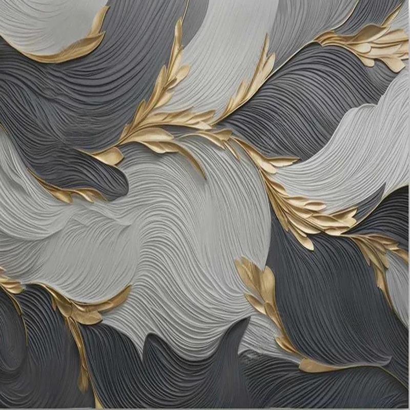 Creative Art Feather 3d Wall Mural Geometric Patterns Photo Wallpaper Living Room Tv Sofa Bedroom Fresco Home Decor