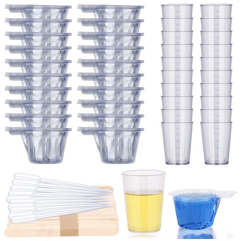 

AEE2-Epoxy Resin Tool Kit, 20Pack Plastic Graduated Cups, 200 Pack 40Ml Disposable Measuring Cups,10 Pack 15Ml Droppers