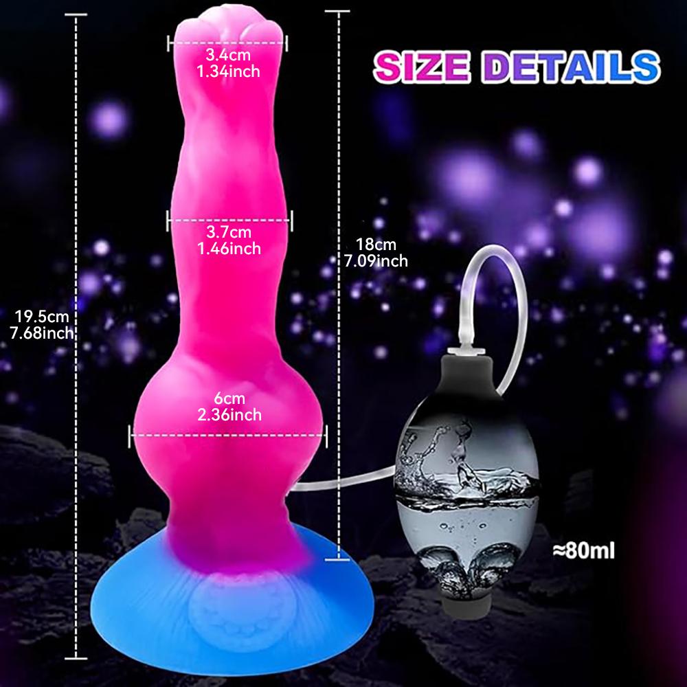 Monster Dildo Ejaculating Sex Toy Squirting Penis Inflatable Anal Shower Animal Dildo Enema Anal Buttplug Vaginal Cleaner Women