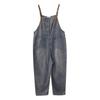 Salopette da donna primaverile e autunnale larga a gamba dritta sottile in denim lavato a nove punti