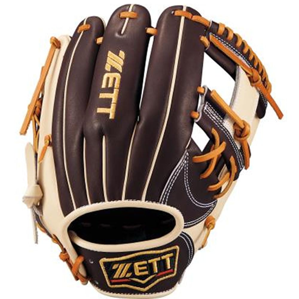 

ZETT Pro Status SCE Soft Baseball Glove for Second and B Size 4 Shortstop, Brown/Pastel (3732), (BRGB32576F)