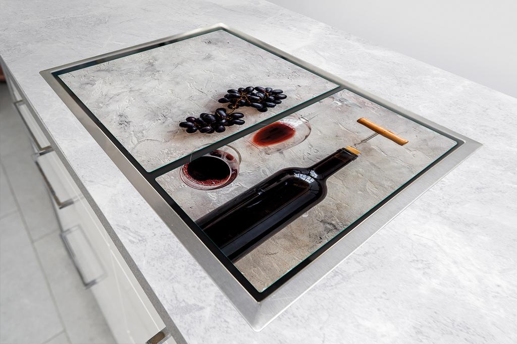 SZKLANA PŁYTA OCHRONNA NA KUCHENKĘ 75x52 WINO