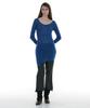 Partimento Woman Transform Layered Jersey Long Sleeve Dress_Blue