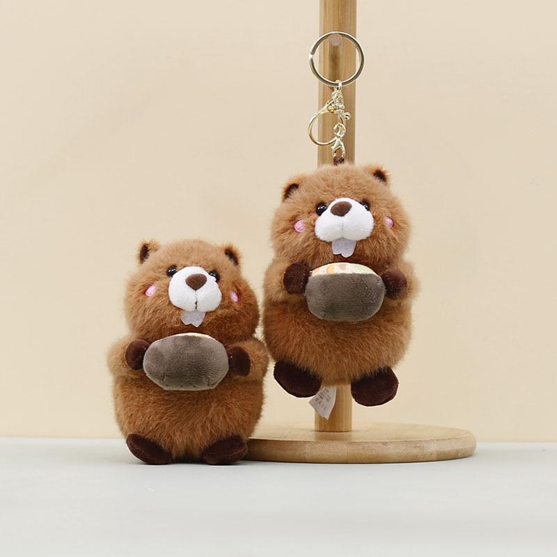 Toy Plush Groundhog Cartoon Keychain Backpack Pendant Childrens Gift Holiday