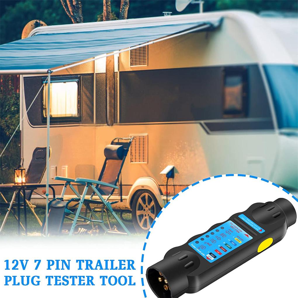 12V Trailer Tester 7 Pin Adapter Diagnostic Tools Wiring Check Light Test Plug Socket Car Truck Caravan Accessories Universal