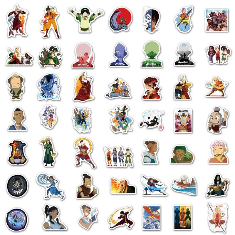 50 ks Samolepky Avatar: The Last Airbender DIY Voděodolné Decal pro Scrapbooking Telefon Zavazadla Skateboard Téma Appa