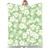 1pc Tropical floral and bird watercolor pattern blanket, polyester fabric, machine washable suitable for bedroom and living room