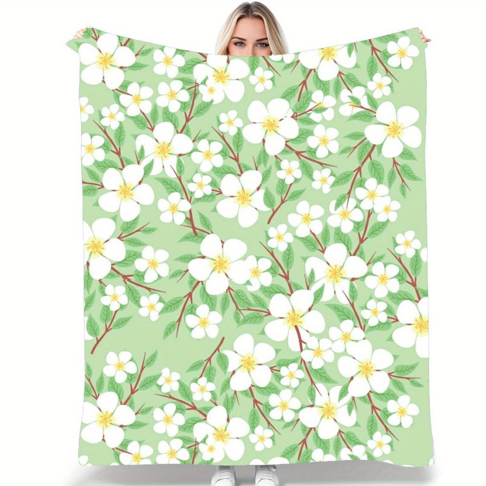 

1pc Tropical floral and bird watercolor pattern blanket polyester fabric machine washable suitable for bedroom and living room 75x100cm