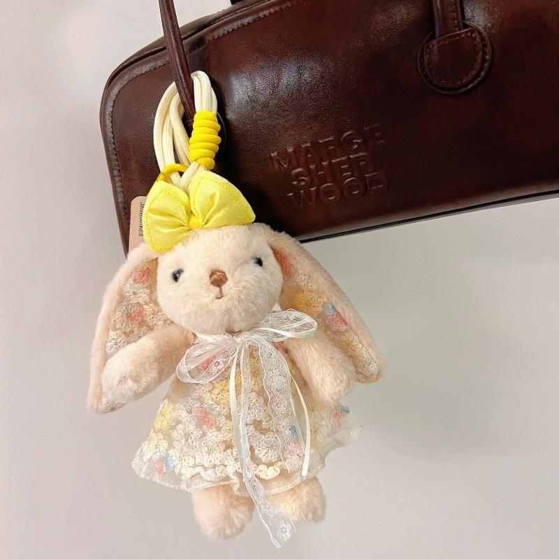 Cute Bunny Plush Toy Bag Pendant With Pp Cotton Filling For Kids And Teens