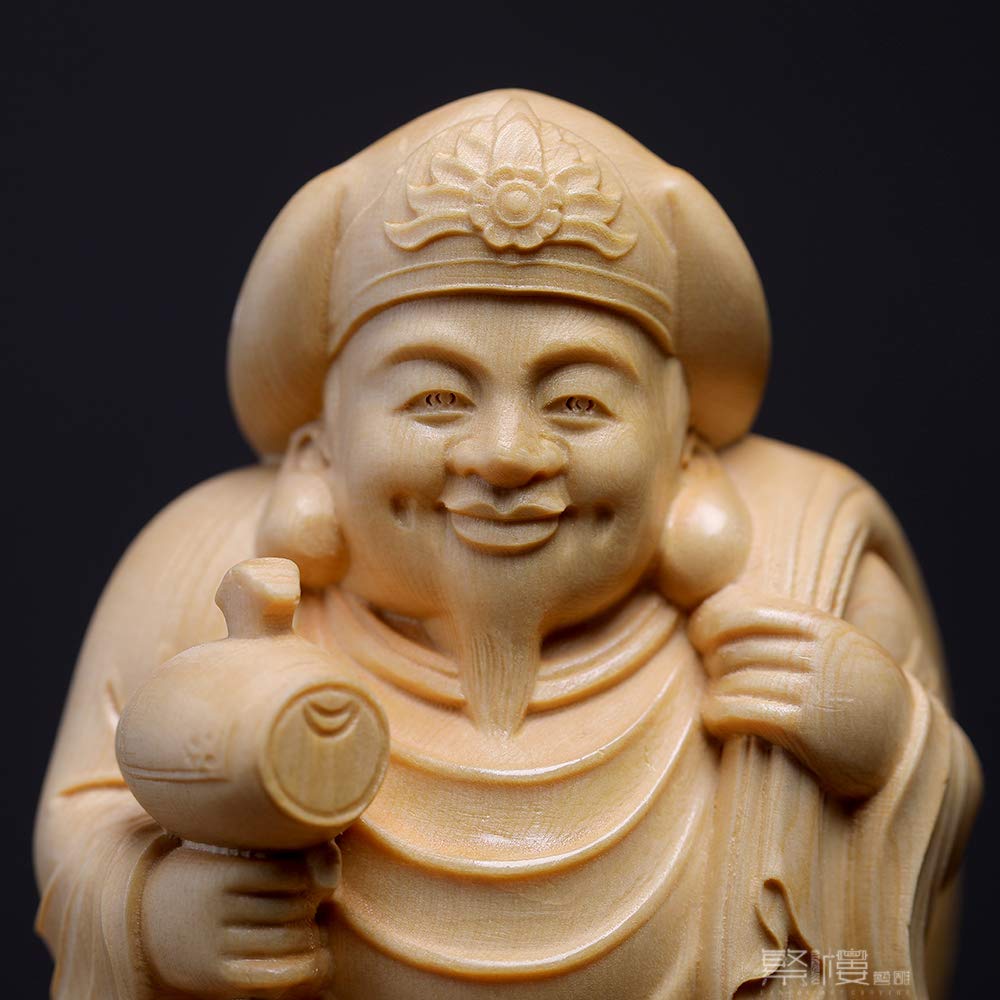 Hanro Kunstschnitzerei Sieben Glücksgötter Daikokuten Holzschnitzerei Aus Zypressenholz Glücksbringer Eingangsschmuck Glück Wohlstand Geschäft Gesundheit