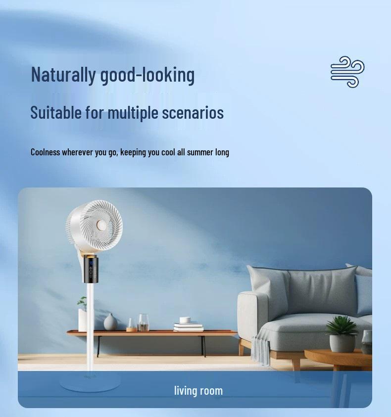 Smart Voice-Controlled Air Circulator Fan - High-Power Vertical Floor Fan with Remote Control