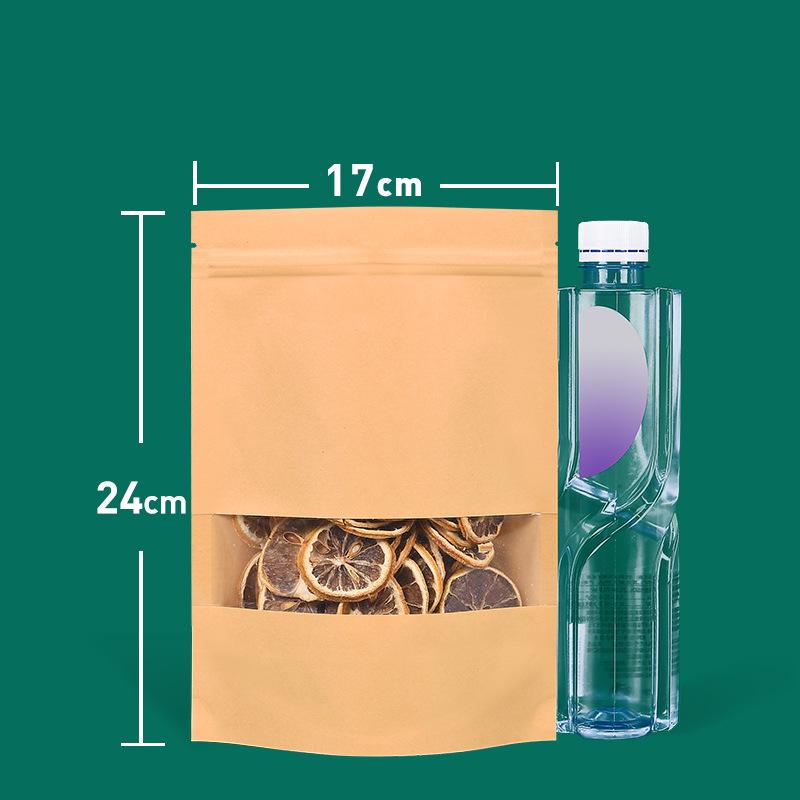 Self-Standing Kraft Ziplock Bag for Tea and Nuts Packaging