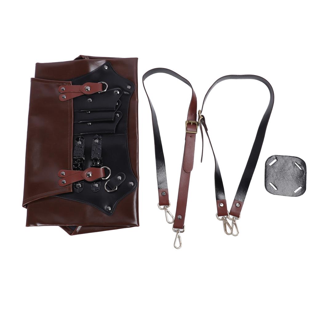 Holičská zástěra z umělé kůže pro muže a ženy, profesionální voděodolný nástroj na stříhání vlasů pro kadeřníky s...