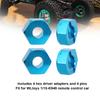 Aluminum Alloy 5.5MM RC Hex Mount Connector Fit for WLtoys RC 1:10 Off Road Vehicle Upgrade Parts(Blue K949 009B )