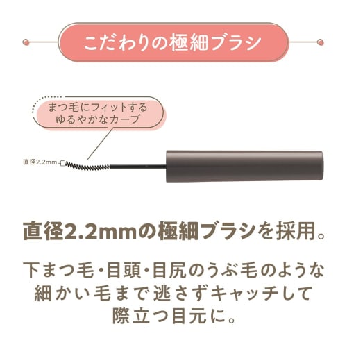 CEZANNE Durable Curl Slim Mascara S2 Ash 3.4g Mascara Extra Fine Brush Bundle