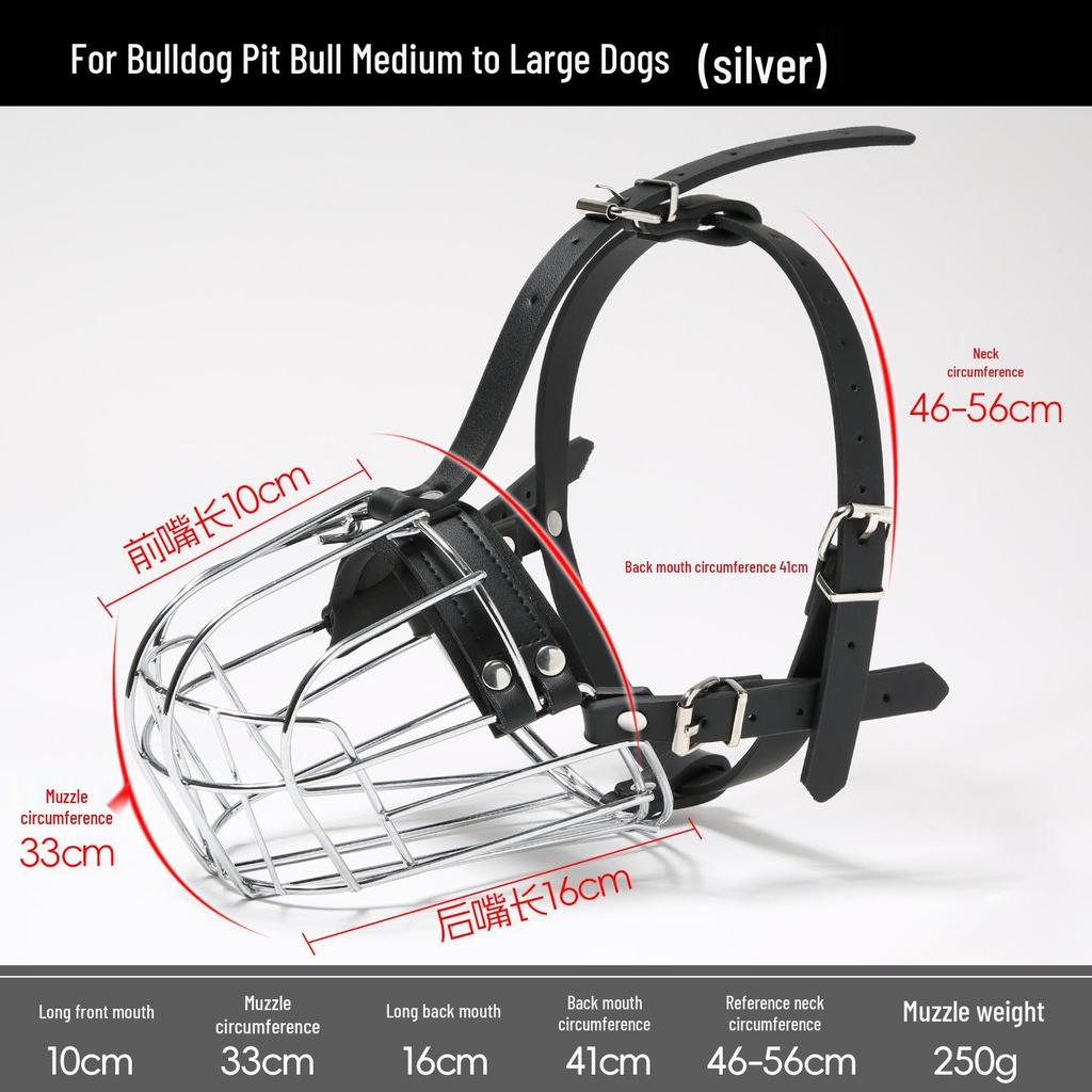 Anti-Bite Dog Muzzle for Medium to Large Breeds - Iron Cage Design