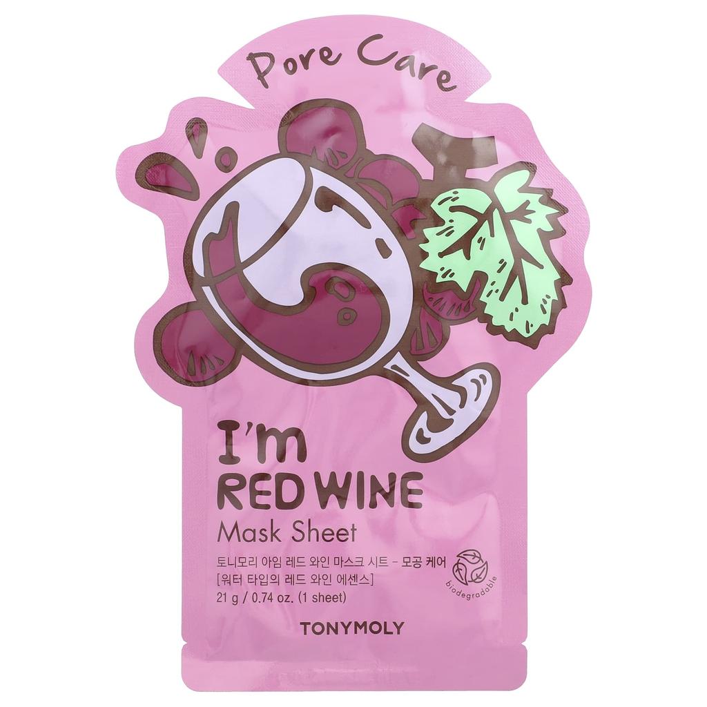 I'm Red Wine, Pore Care Beauty Mask Sheet, 1 Sheet, 21G(0.74Oz)
