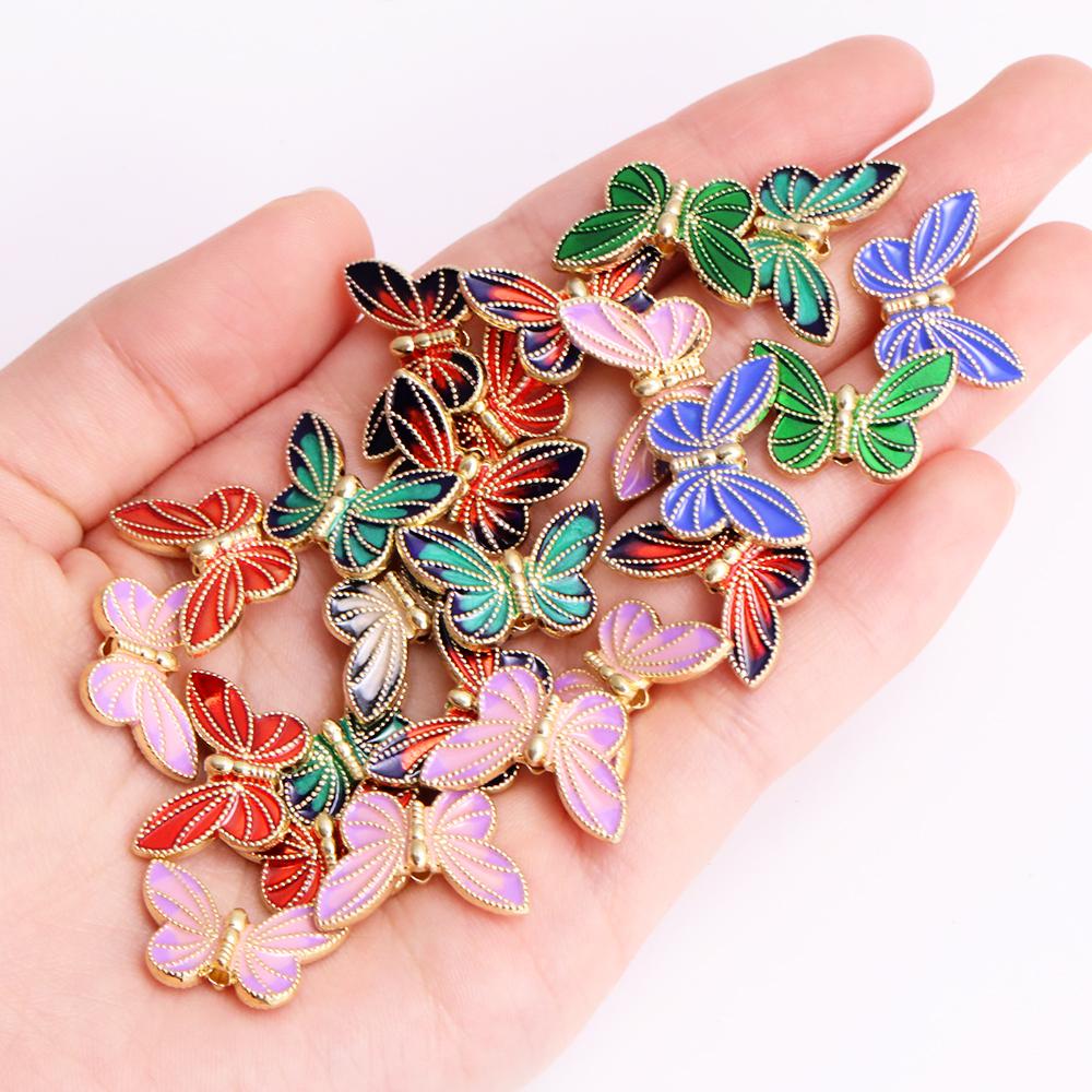 10Pcs 22*17mm Gold Colour Alloy Enamel Bee Pendant Oil Dripping Animal Charms for Jewelry Making DIY Necklace Earrings Accessory
