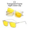 1+5 Magnetic Polarized Myopia EyeglassesTransparent Frame Square Driving Optical Prescription Glasses Men Women -0.5~-6.0