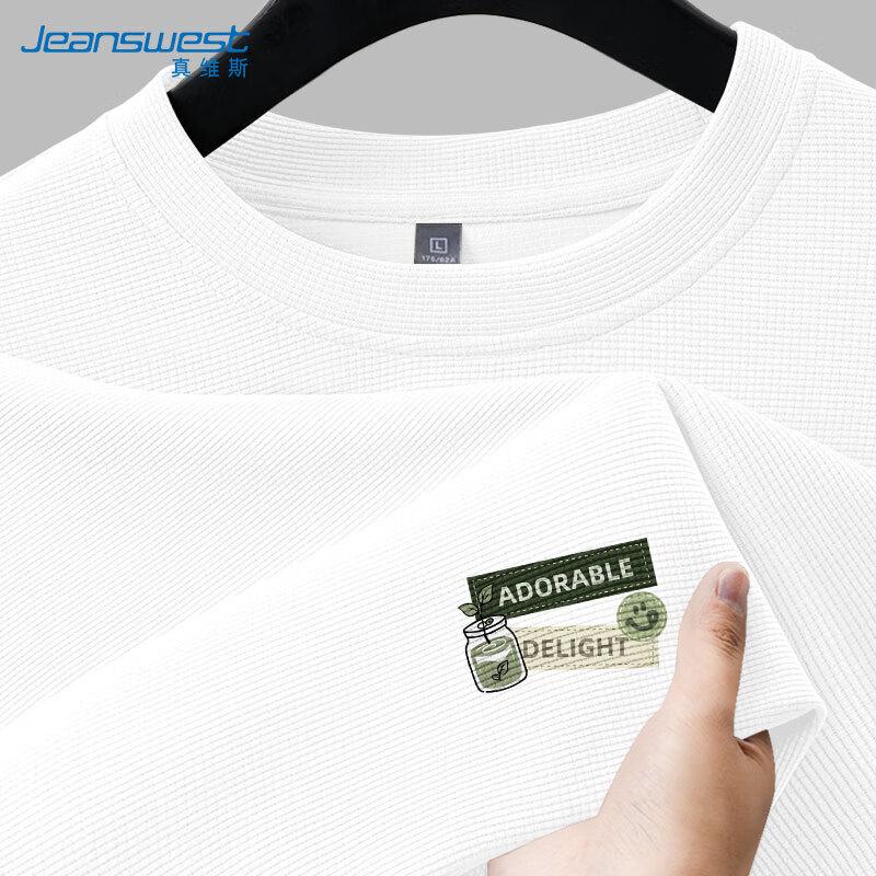 Jeanswest Men s Waffle Knit Long-Sleeve Crew Neck T-Shirt 3XL