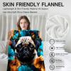 Pug-themed Fleece Blanket, Perfect for Sofa, Bed, Office; Ideal Gift for Family, Friends, Holidays.
