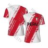 HBESTY  Fashion Peru Flag Graphic Football T Shirts  Trend 3D National Emblem Printed Sports T-shirts