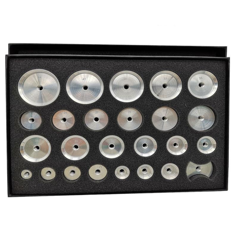 25pcs Watch Capping Machine Dies Back Cover Press Tool Presser Closer Aluminum Mold Accessories Watch Repair Tool for Watchmaker