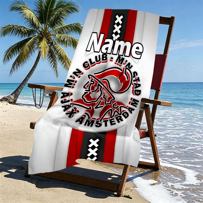 Custom Name Personalized Ajax Print Beach Towel, for Trip Camping Beach Party Home Decor, Birthday Gift for Family & Friends
