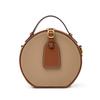 Women's Genuine Leather Bag  Versatile Contrast  Pebble Pattern  Women's Bags  Round Bun Bags