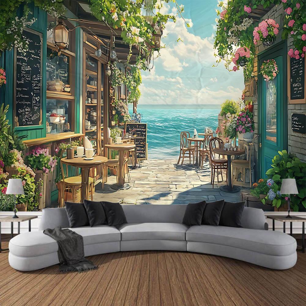 Grande Arazzo Paesaggio Europeo Onirico Appeso a Parete Tessuto Boemo Camera da Letto Soggiorno Murale Decorazione Murale Poster di Sfondo