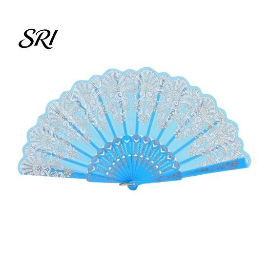 Lightweight Folding Fan Vintage Carved Plastic Ribs Hand Held Portable Chinese Style Summer Cooling Wedding Dance Party Performance Props Handheld