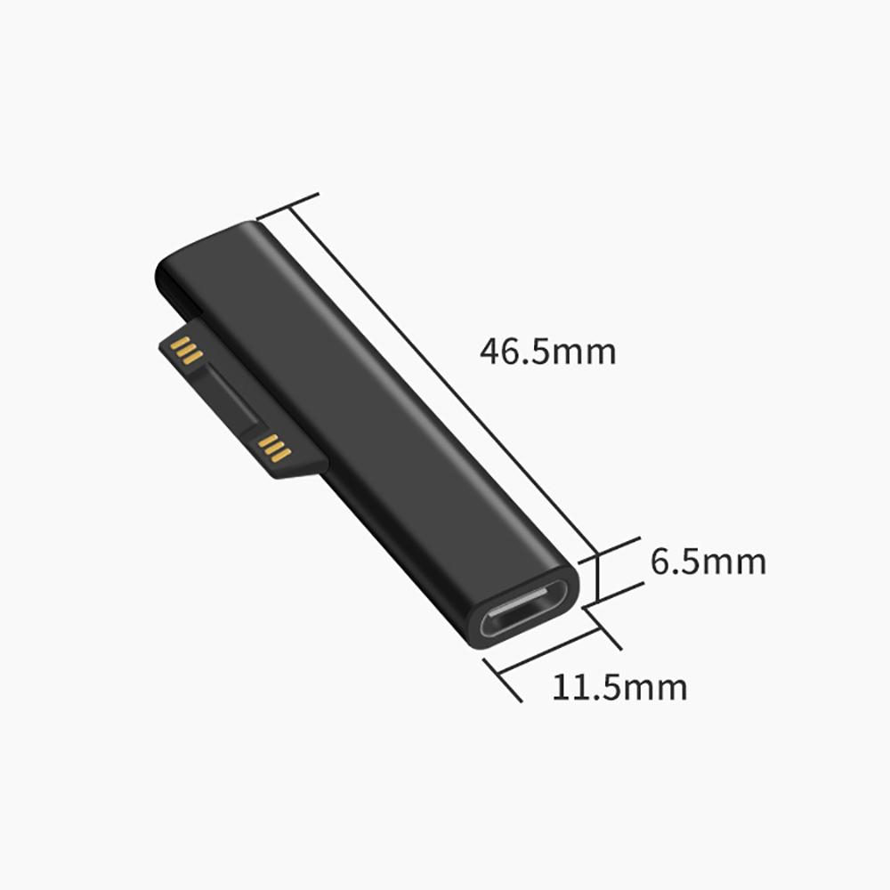 2PCS USB Type C PD Converter Charging Charger Adapter for Surface Pro 3/4/ 5/ 6 /Go