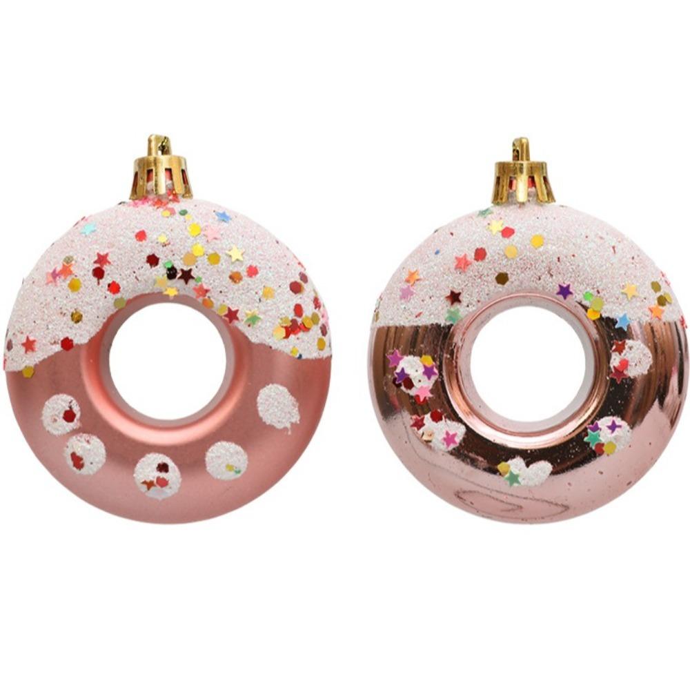 4pcs/Box Doughnut Christmas Tree Ornament Plastic Christmas Gift New Christmas Gifts Boxes Pendant