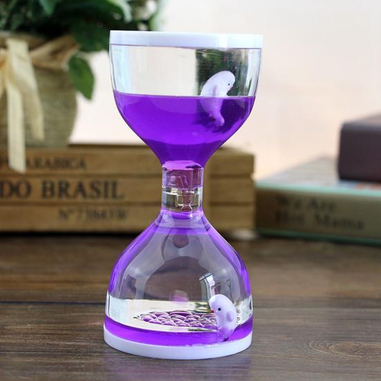 Temporizador de juguete, exquisito modelo de reloj de arena de aceite de goteo móvil alegre a prueba de fugas para escritorio