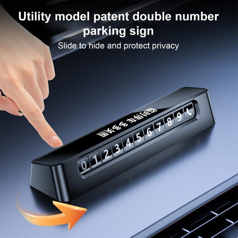 Auto Metall Temporäres Parkschild Telefonnummernschild Leuchtet in der Nacht Auto Temporäres Parken Nummernschild Telefonnummer Kennzeichen