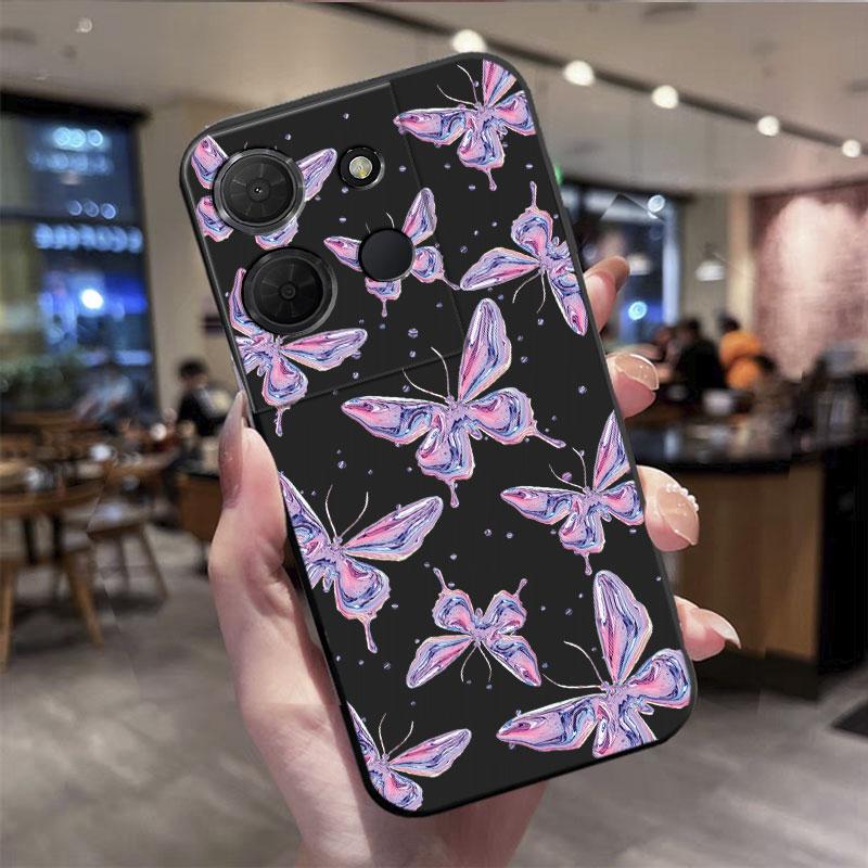

Phone Case For TCL 503 505 Case Cute Cartoon Butterfly Flower Pattern TPU Soft Silicone Back Cover For TCL 502 501 Shell Funda TCL 502