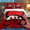 Delta Sigma Theta 3PCS Bedding set,Ideal for 1pc Duvet Cover And 2pcs Pillowcases Perfect for Fan gift,Ideal for Bedroom, Dormitory