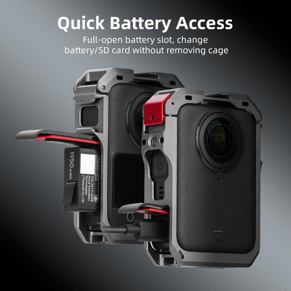 Quick Release Metal Rabbit Cage Cold Shoe Mount Frame for DJI Osmo 360 Action Camera Accessories