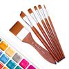 6 Stück Künstlerpinsel Aquarellpinsel für Öl Acryl Aquarell Gouache Malerei Nylonborsten Pinsel