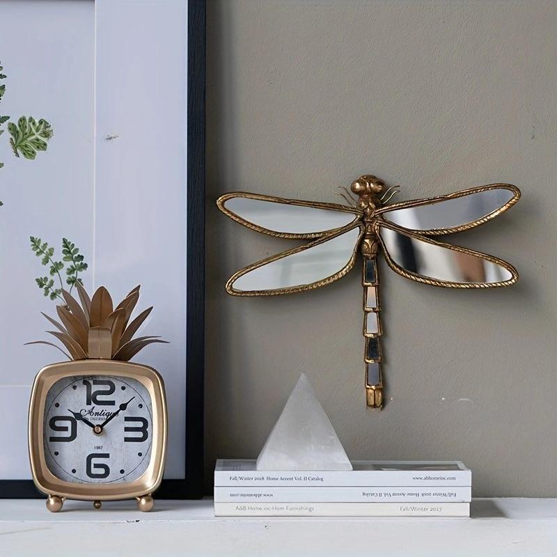 Retro Luxury Insect Wing Resin Butterfly Dragonfly Pendant Living Room TV Background Mirror Wall Hanging Ornaments Crafts