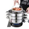 Stainless Steel Multi-Layer Steamer Pot for Buns, Soup, and Hot Pot - Compatible with Induction and Gas Stoves