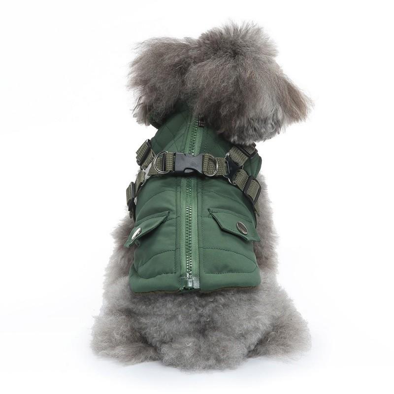 Winter Pet Dog Jacket Warm Cotton Coat With Front Zipper Small Medium Dogs