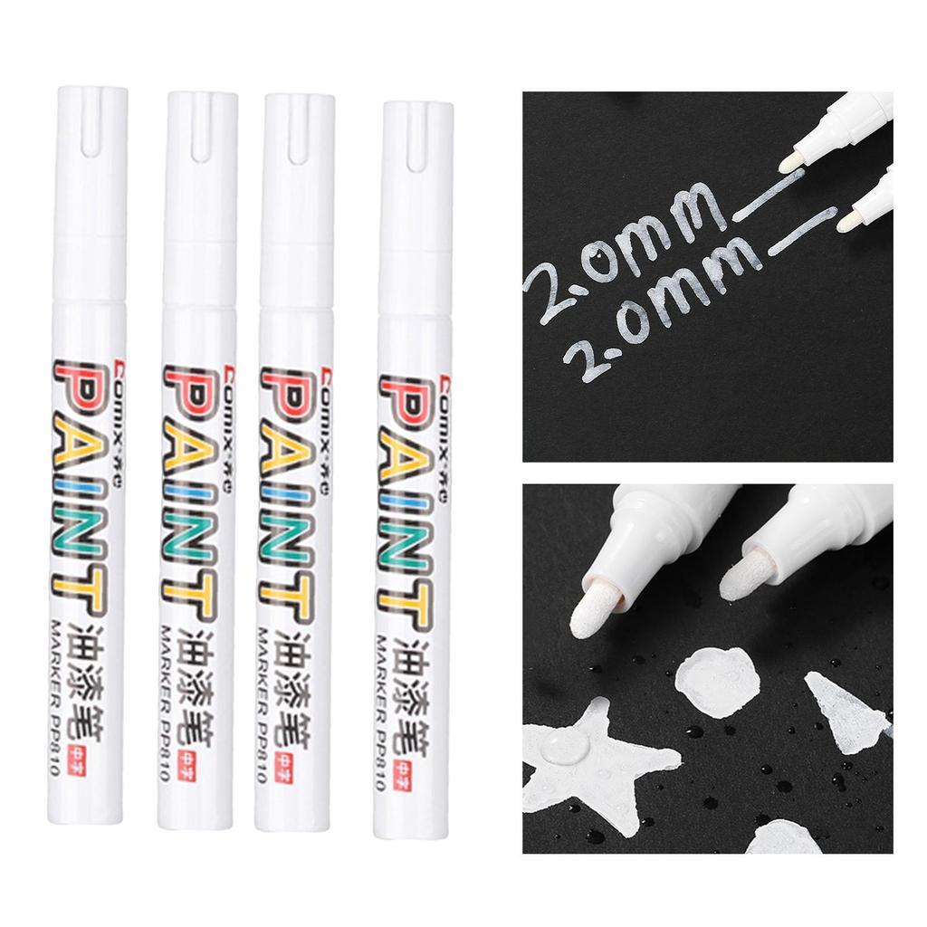White Permanent Marker,Quick Drying Waterproof Marker Pen,Paint Pen for Mugs DIY Craft Projects Bike