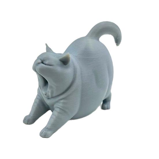 3D Printed Yawning Cat Sleeping Cat Statue Cute Figurine