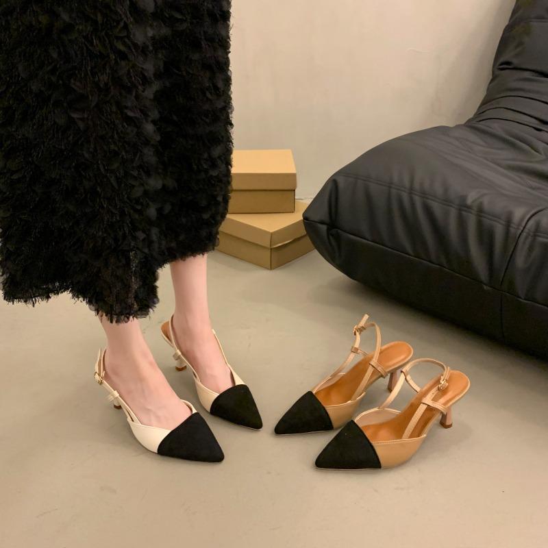 New Style of Flip-flops and Sandals Single Shoes with Thin Heels and One-strap High Heels