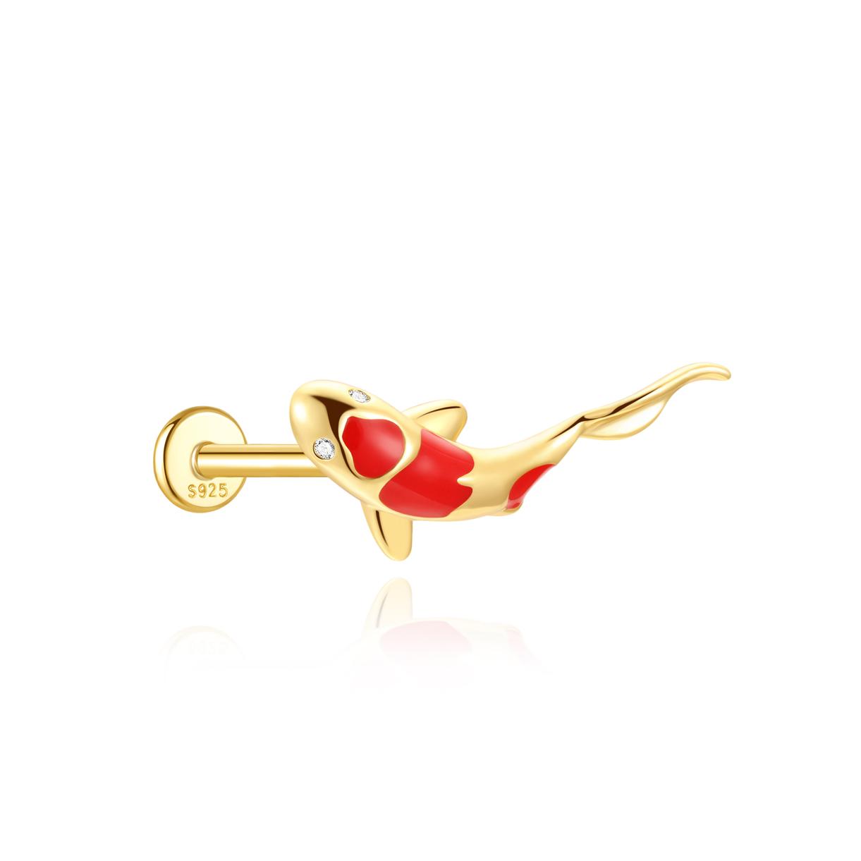 

CANNER 1PC 925 Silver Crown Horse Eye Zircon Heart Flat Head Cartilage Piercing Stud Earring For Women Claasic Earring
