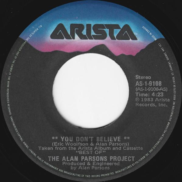 

7inch Record ALAN PARSONS PROJECT You Dont Believe Lucifer AS19108 ARISTA 1983 Canada Rock Used