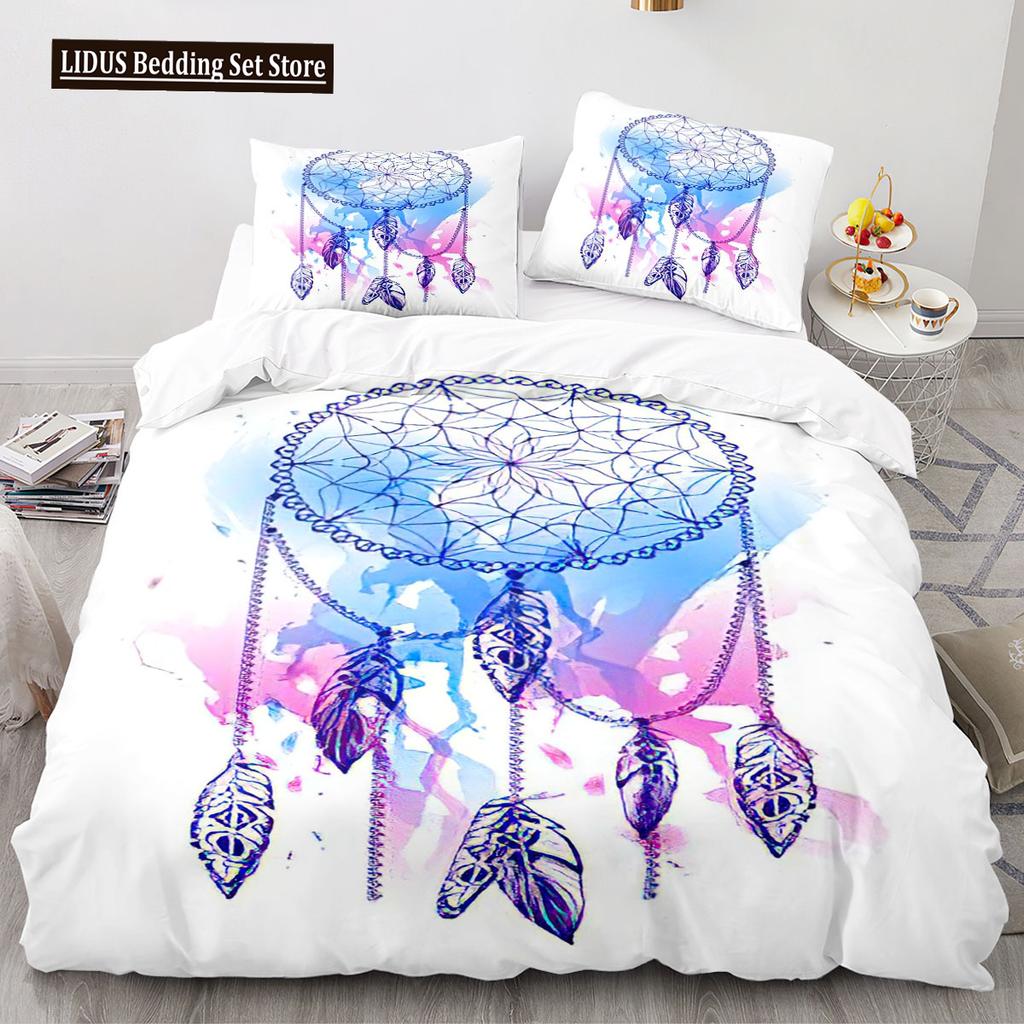 Dreamcatcher Duvet Cover Set 3D Print Feather Sun Moon Polyester Comforter Cover King Queen Twin Full Size For Kids Boys Girls
