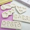 Number Design Chocolate Mold Heart Shape Resin Clay Mold New Silicone Mold  Cake Decorating